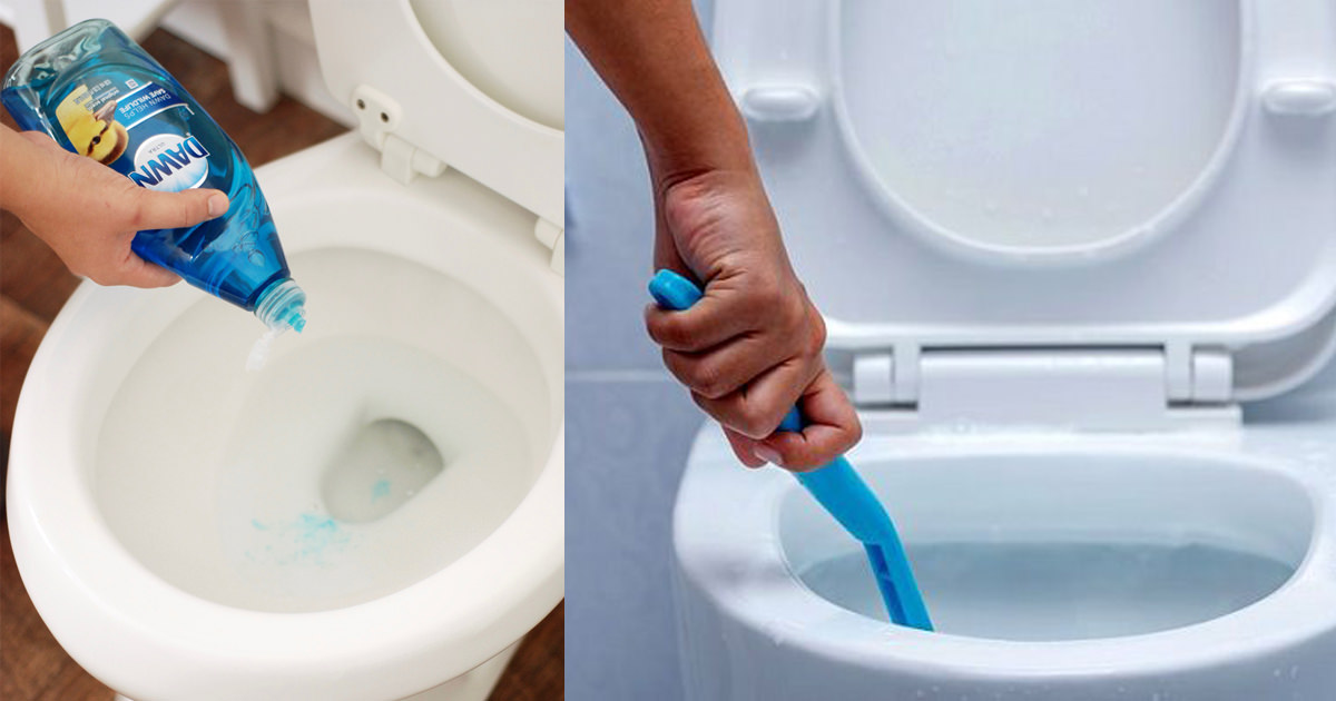 Unclog a Toilet with Dishwasher Detergent Dawn for Clogged Toilet