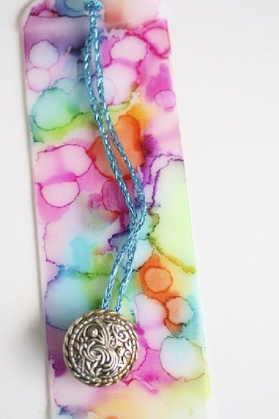 Bookmark with rubbing alcohol