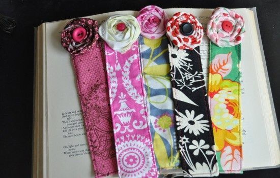 Fabric Flower Bookmark