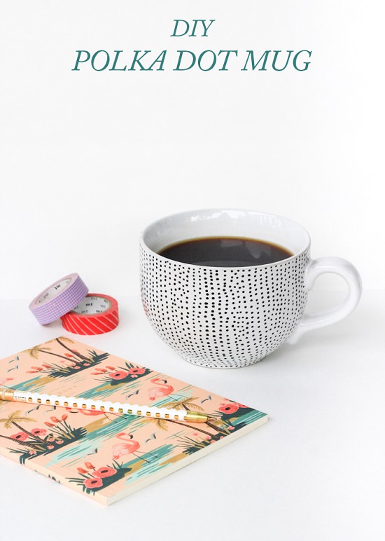 DIY Polka Dotted Mug