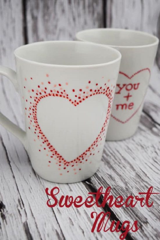 Simple Sweetheart Painted Coffee Mugs