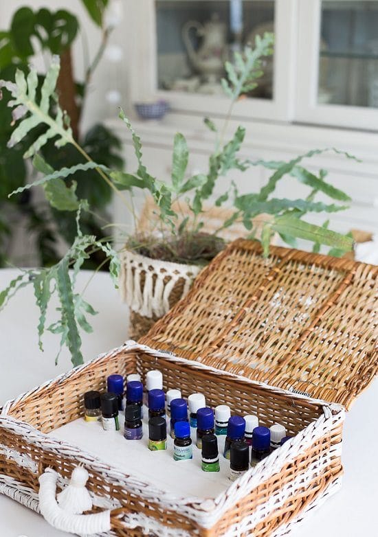 Wooden Basket Essential Oil Storage