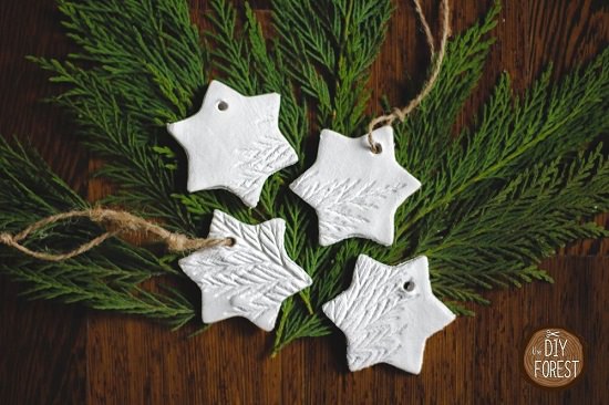 Leaves Stamped Clay Ornaments