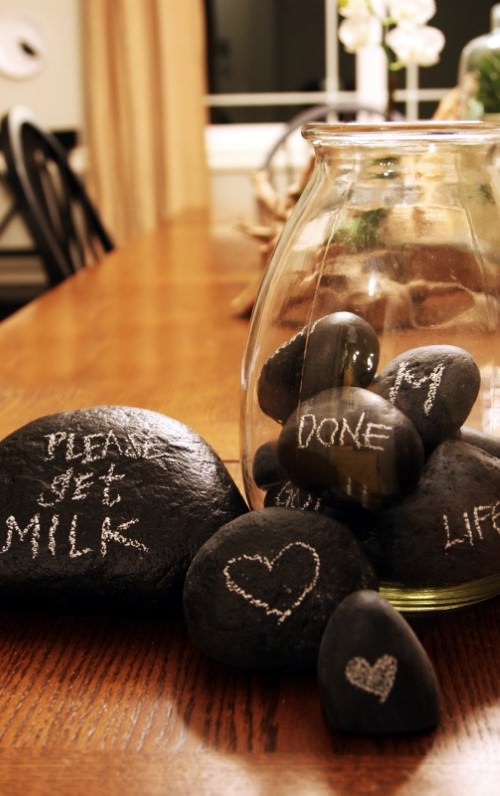 Chalkboard Rocks for Art Idea