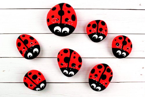 DIY Ladybug Painted Rocks