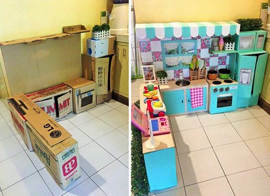 DIY Cardboard Cafe Kitchen