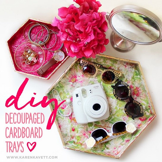 Decoupage Cardboard Trays