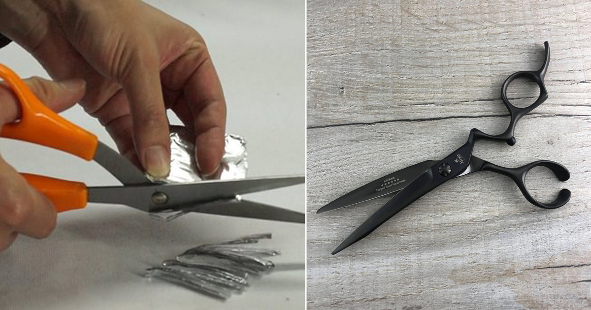 Sharpen Hair Scissors with Aluminum Foil - Cradiori