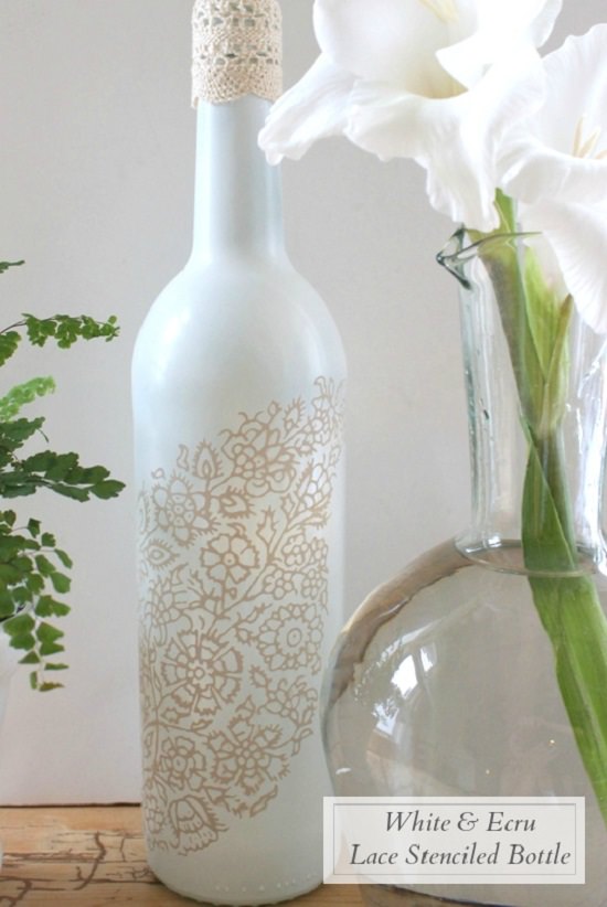 Lace Stencil Vase