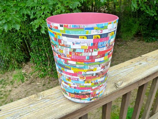 Trashcan With Recycled Waste