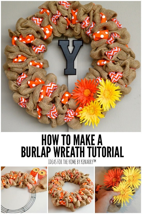Burlap Wreath with Accent Ribbon 