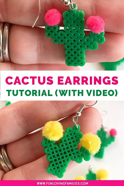 DIY Cactus Earrings with Perler Beads