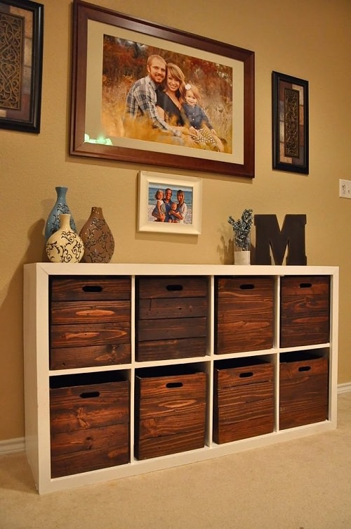 DIY Wood Crate Storage 