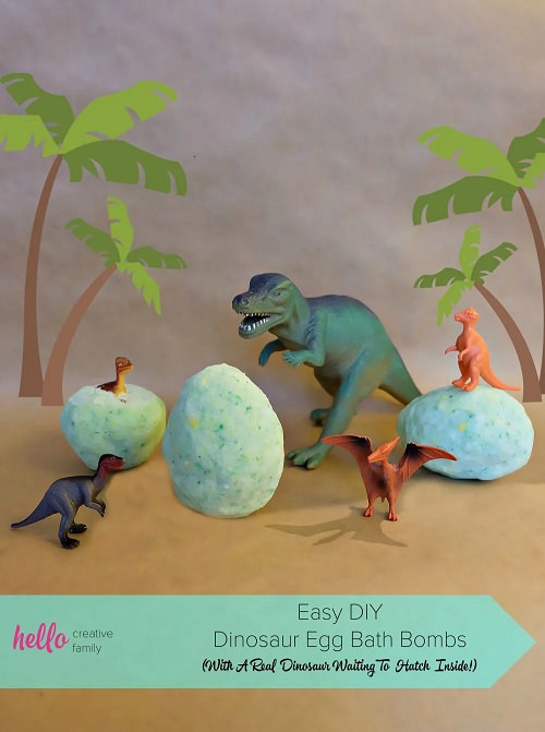 Easy DIY Dinosaur Egg Bath Bombs