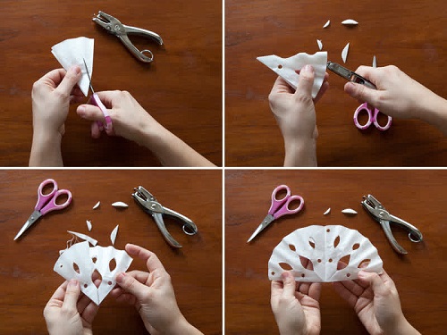 How to Make Snowflakes Out of Coffee Filters2