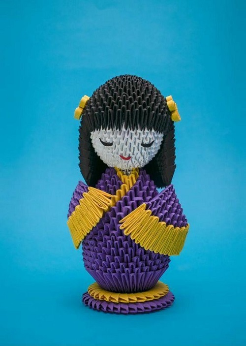 Gorgeous 3D Origami Japanese Doll Step by Step