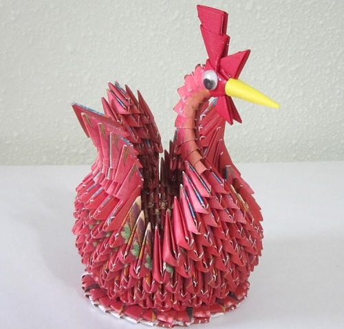 3D Origami Chubby Chicken