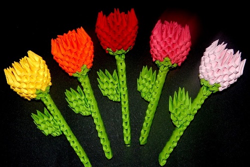 3D Origami small flower tutorial