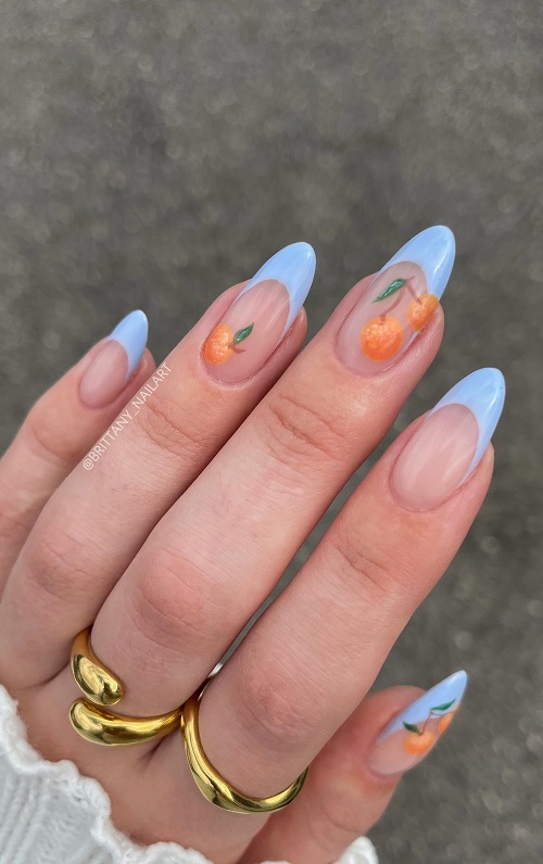 subtle fruit nail art