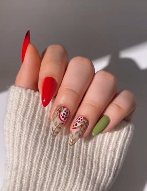 pomegranate nail art