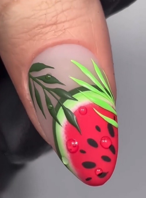 watermelon nail art