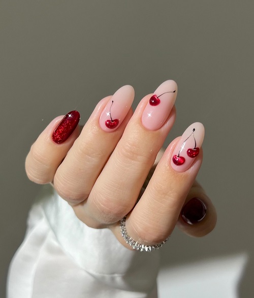 cherry nail art