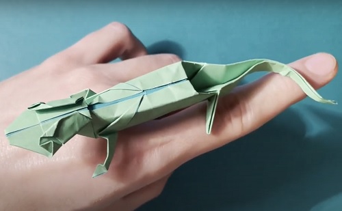 How to make an easy origami lizard