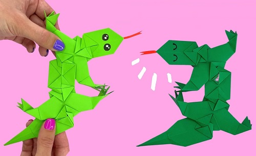 How to make EASY origami LIZARD