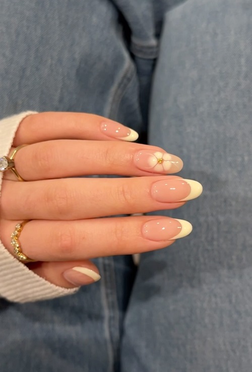 little trim and butter yellow nails