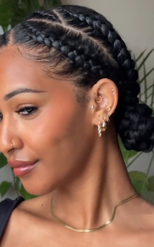 simple cornrow hairstyle