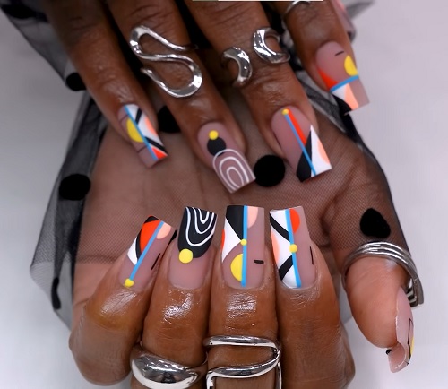abstract nail art