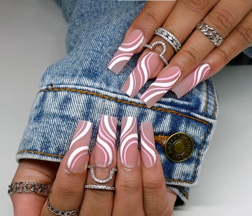White and Pink Swirls