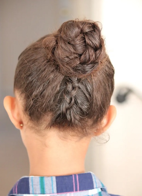 Double Dutch Braid Bun Updo