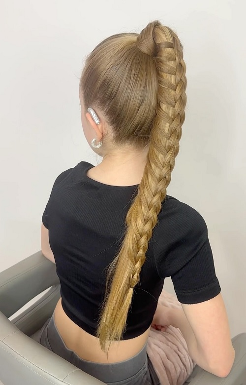 2 different ponytail braids