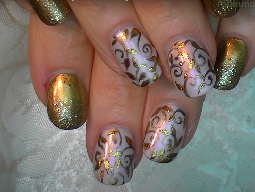 golden nails ideas 3