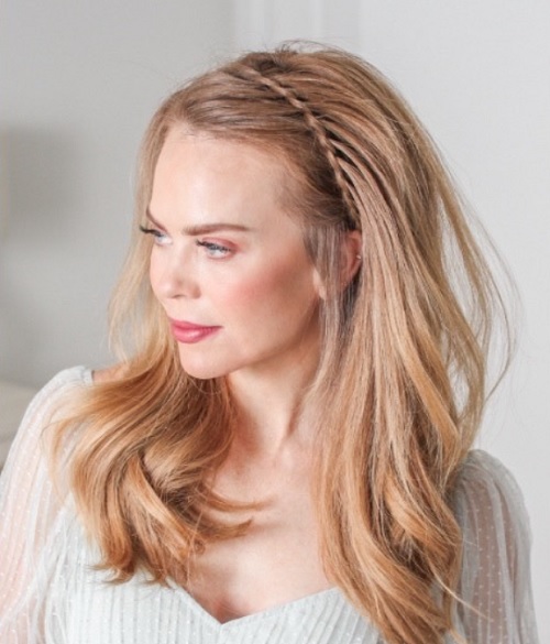 faux waterfall headband braid