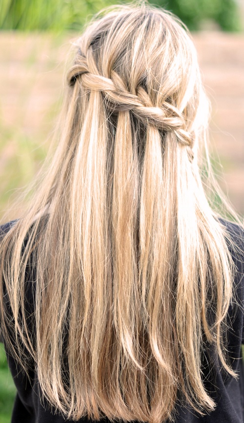 Waterfall Braid Hairstyle Ideas 2