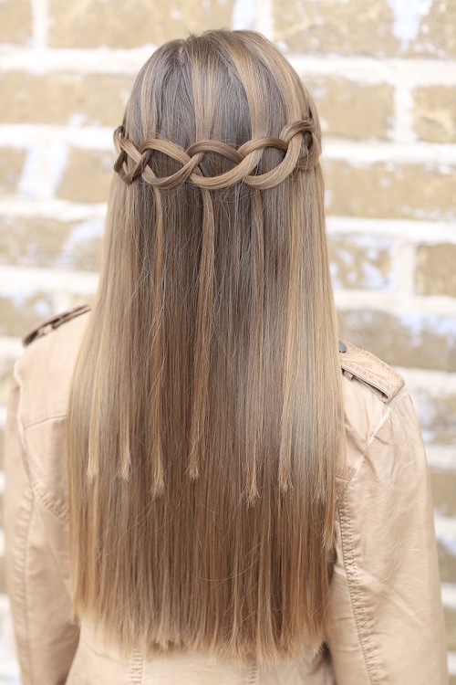 Waterfall Braid Hairstyle Ideas 3