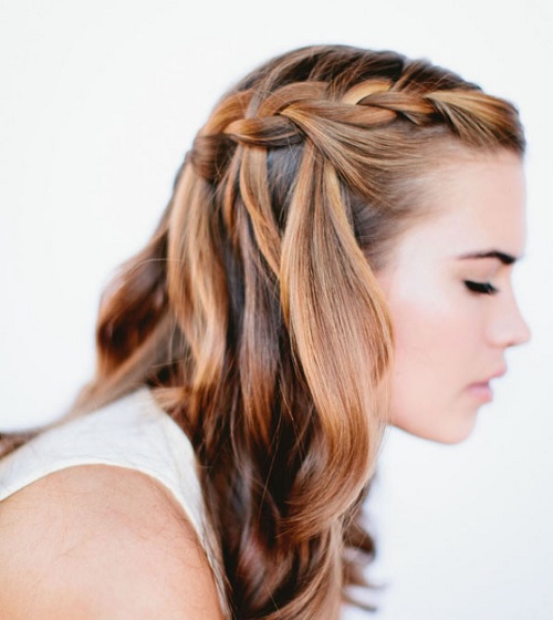 Waterfall Braid Wedding Hairstyles