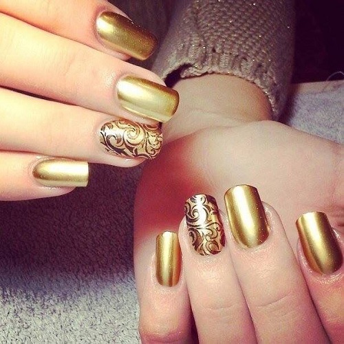 New golden nails ideas 1