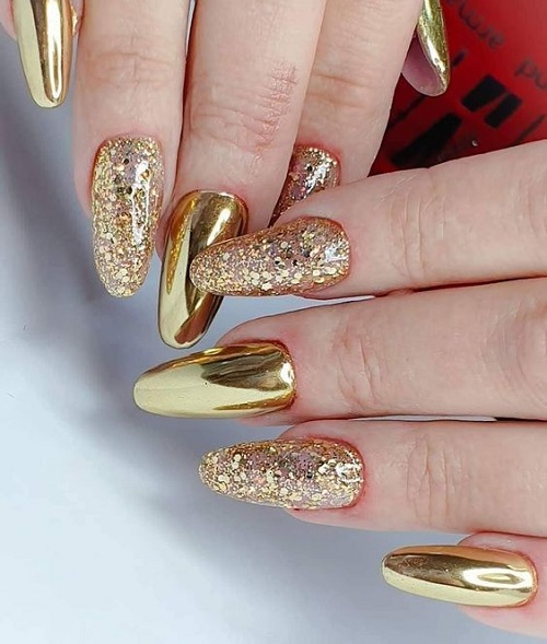 Trending golden nails ideas 2