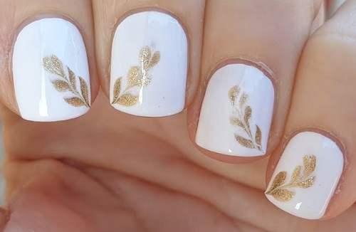 Classic White Nails with a Sparkling Twist 1
