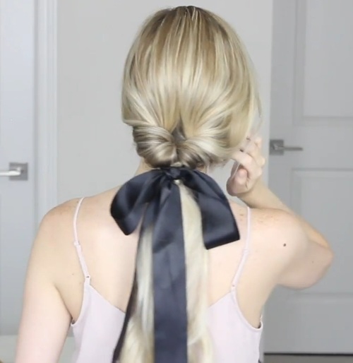 Simple & Easy Hairstyles Incorporating Bows & Ribbon