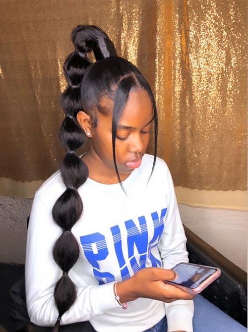 long hair Bubble ponytail