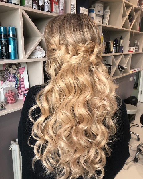 Curly hair with braids