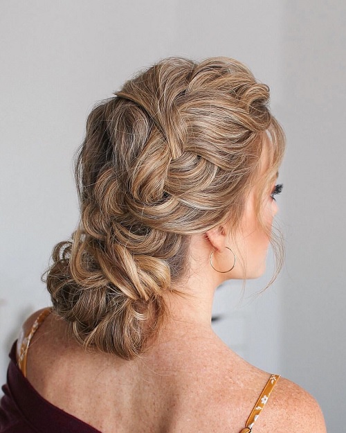 French Braid Low Bun