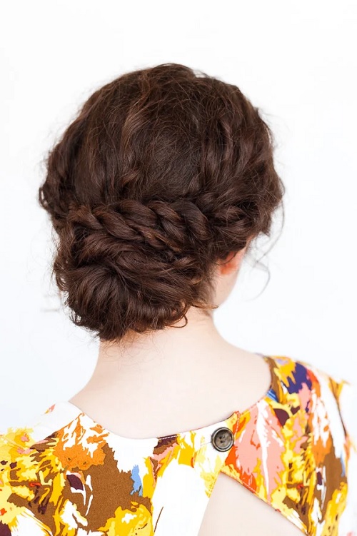 Rope Twist Curly Hair Updo