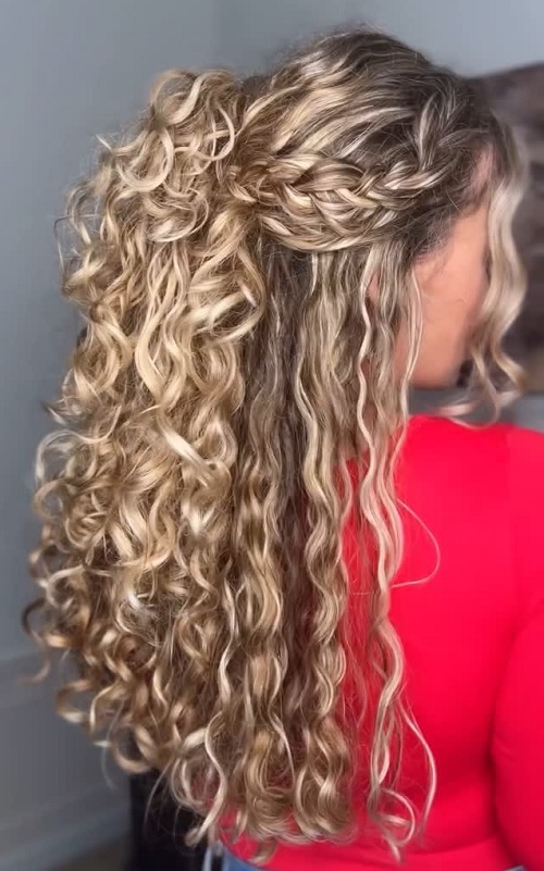 Braided half-up hairstyle 