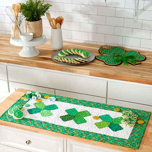 Quilting St Patricks Day Quilted Table Runner