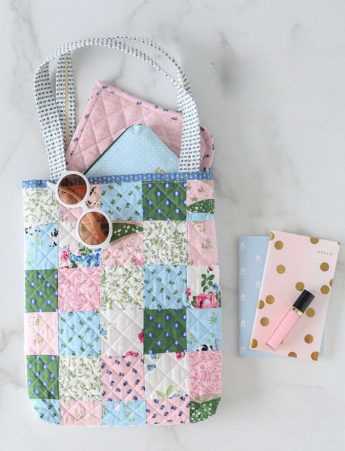 Quilted Patchwork Tote Bag